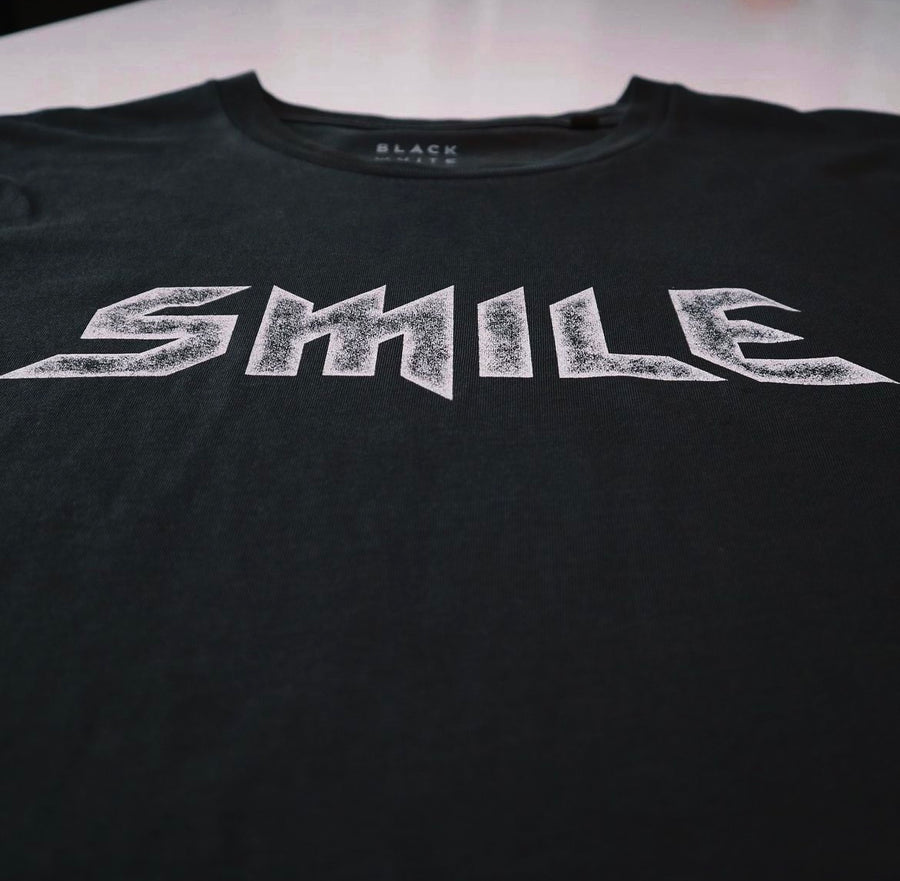 SMILE Shirt vintage schwarz