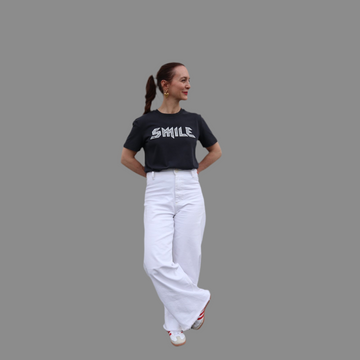 SMILE Shirt vintage schwarz