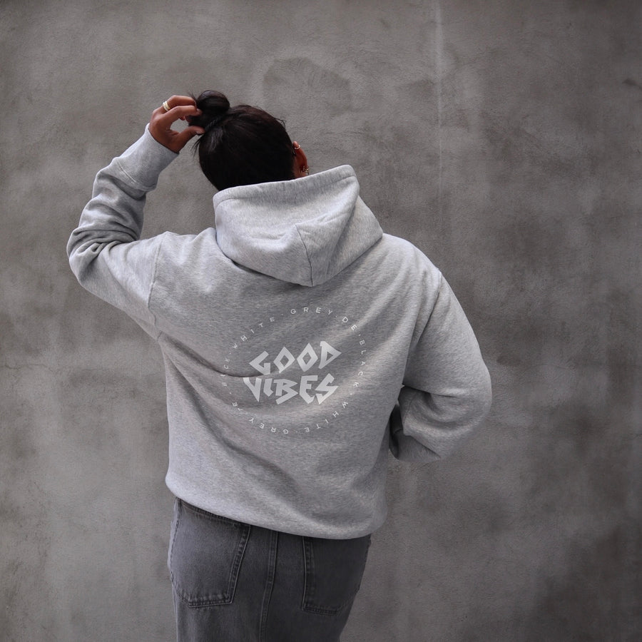 GOOD VIBES Hoodie grau