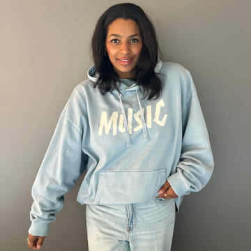 MUSIC Hoodie vintage blau