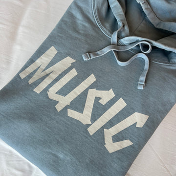 MUSIC Hoodie vintage blau