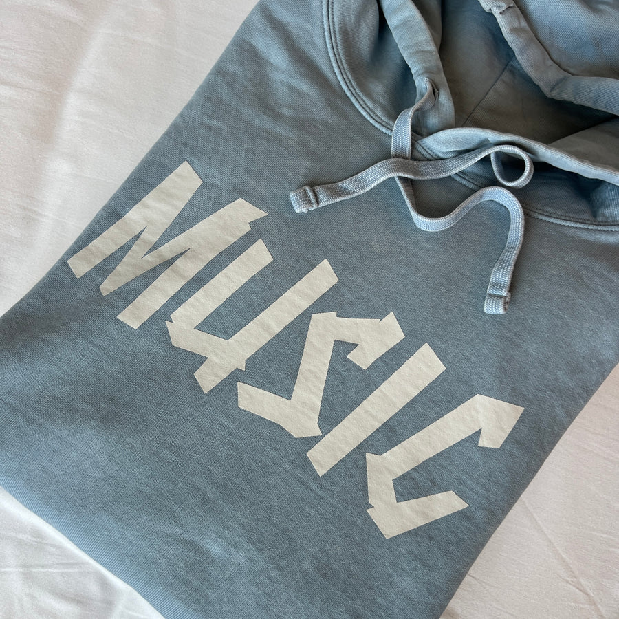 MUSIC Hoodie vintage blau