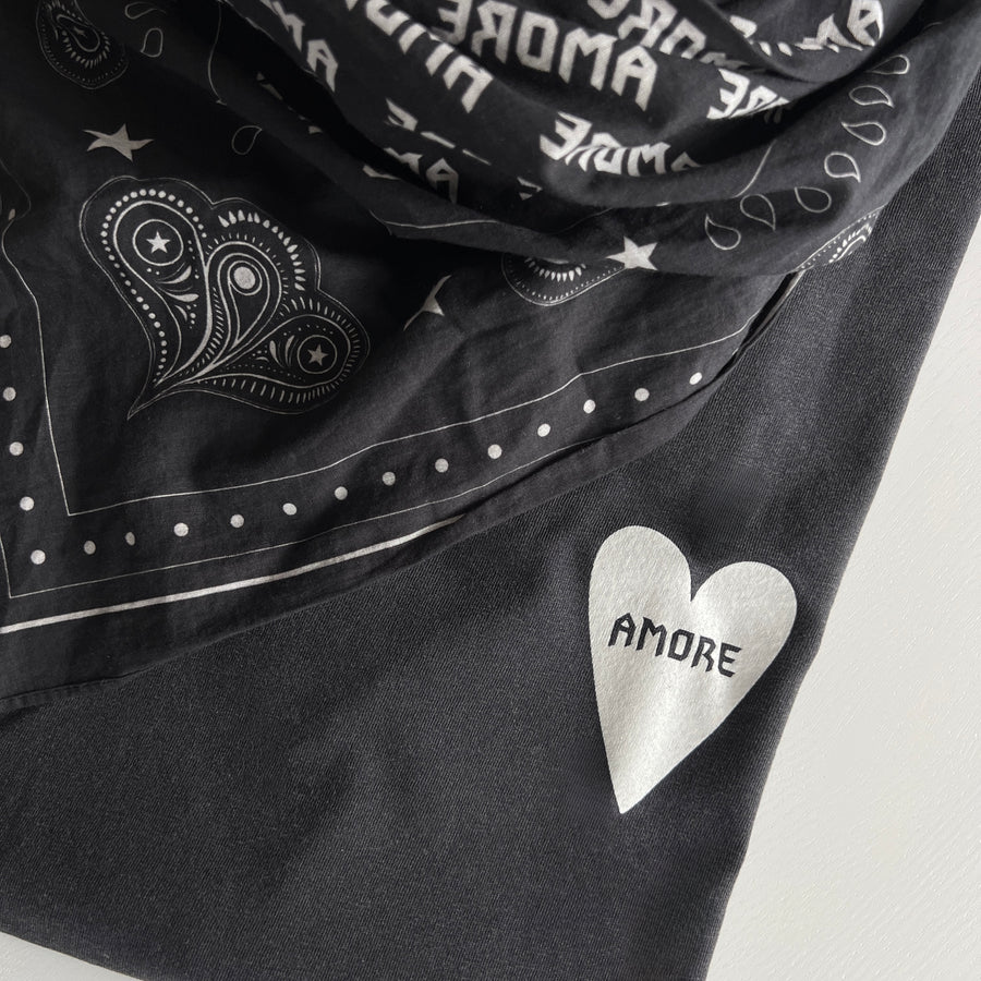 AMORE Herz Shirt vintage black