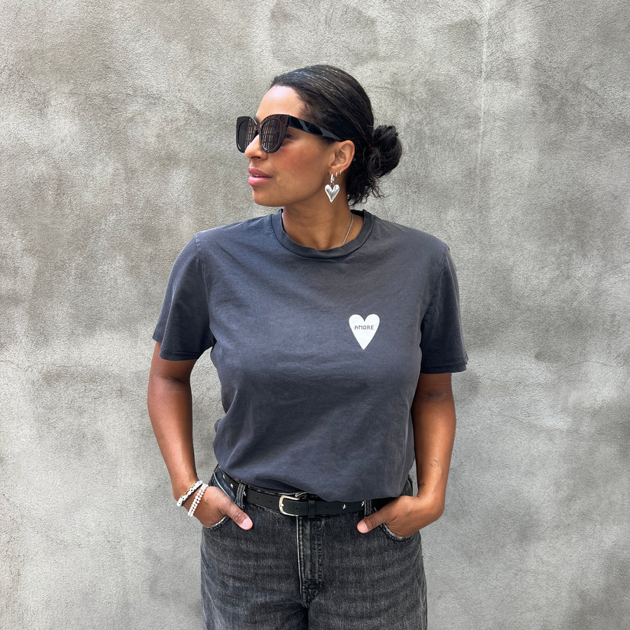 AMORE Herz Shirt vintage black