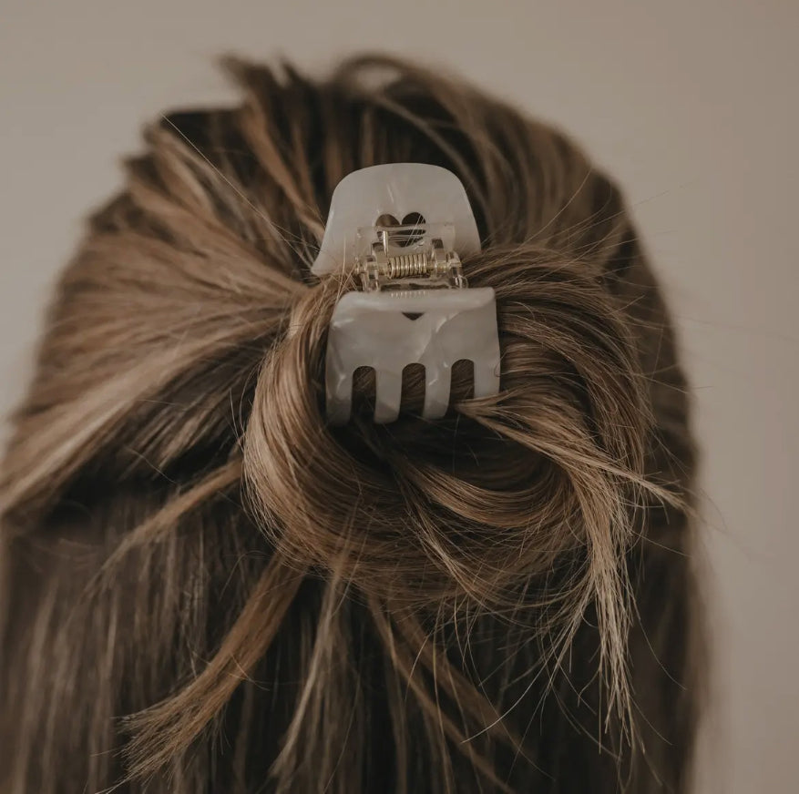 Haarspange Herz klein pearl