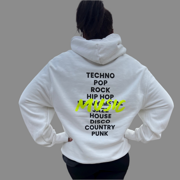 MUSIC Hoodie weiß