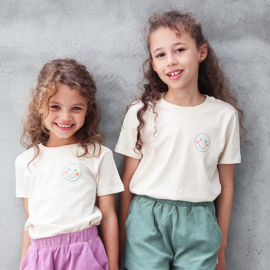 vanille Shop Black Grey NATURAL SMILEY Shirt White Kinder –